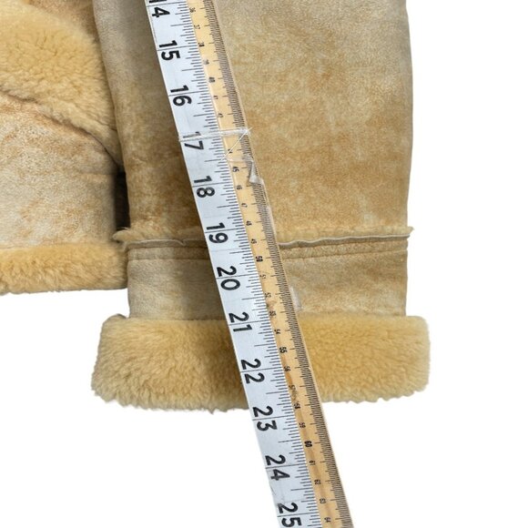 Vintage Leather Attic Shearling Sheepskin Aviator Moto Jacket Men's Small 36 - Picture 10 of 12